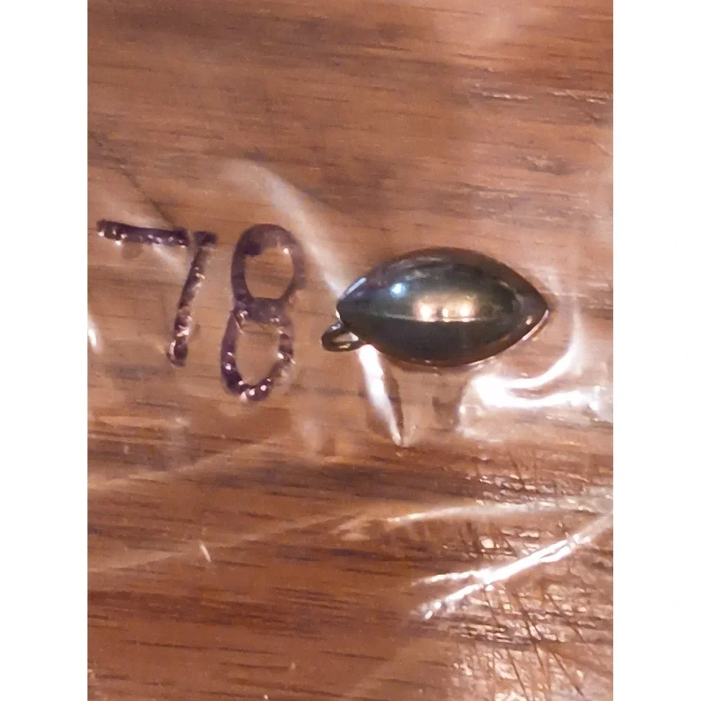 football pendant charm American 925 vintage smooth polished reverse